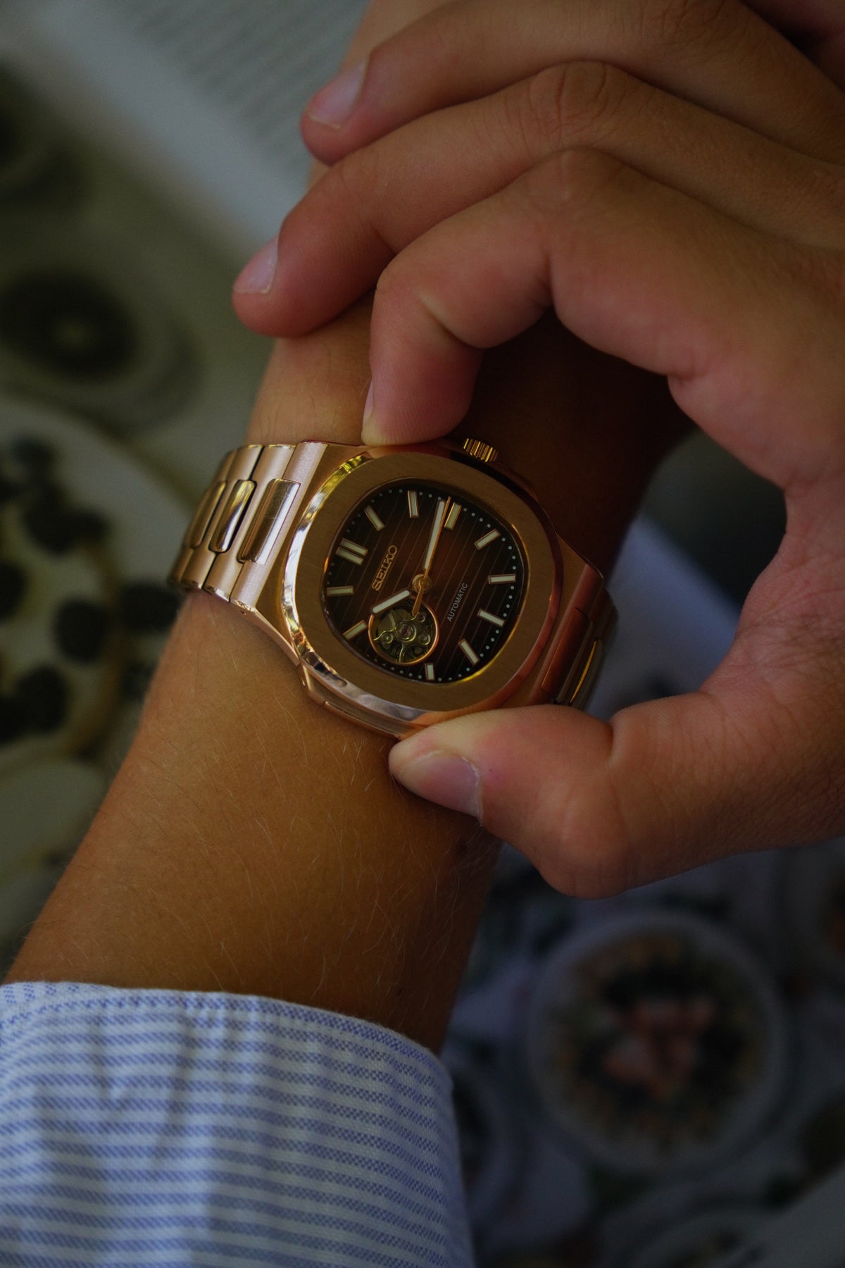 Nautilus Rose Gold Open Heart
